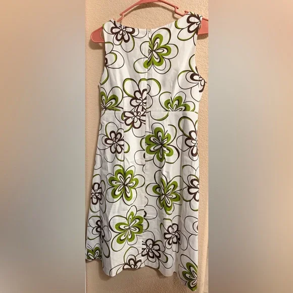 Jessica Howard Floral Sleeveless Dress with Brown Bow at Waist Size 6 - Picture 4 of 4
